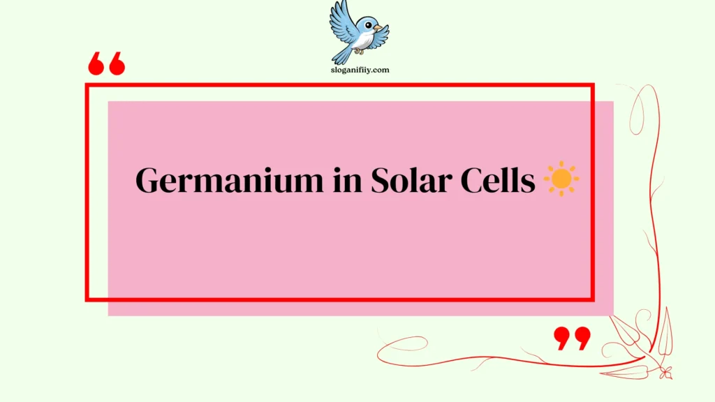 Germanium in Solar Cells